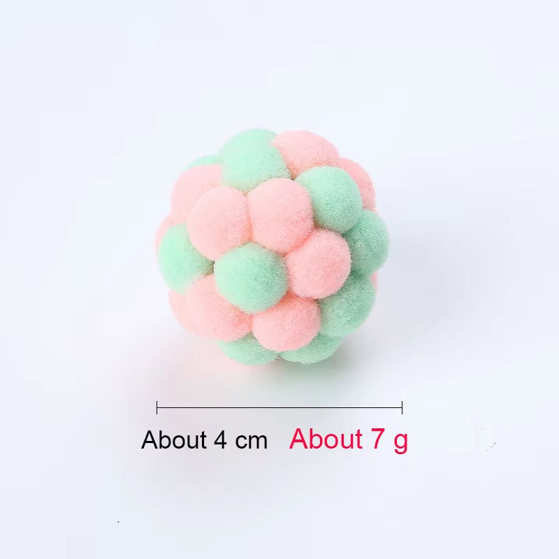 Bell Ball Cat Cat Toy Bouncy Ball Kitten Interactive Toy Plush Ball Planet Toy Cat Training with Bell Ring Playing Chew Balls