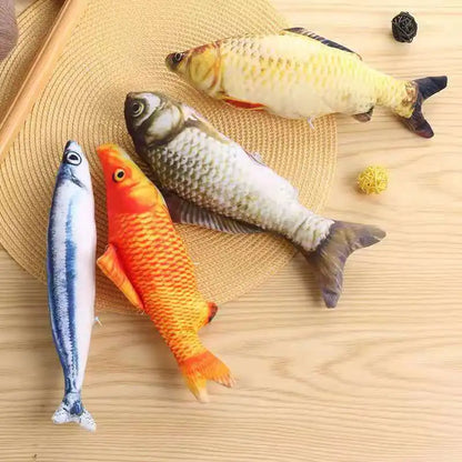 20/30/40 Creative Cat Toy 3D Fish Simulation Soft Plush Anti-Bite Catnip Interaction Chewing Fake Cat Fish Toy Pet Supplies