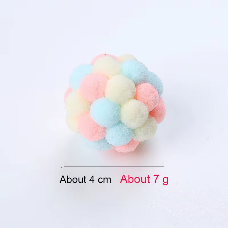 Bell Ball Cat Cat Toy Bouncy Ball Kitten Interactive Toy Plush Ball Planet Toy Cat Training with Bell Ring Playing Chew Balls