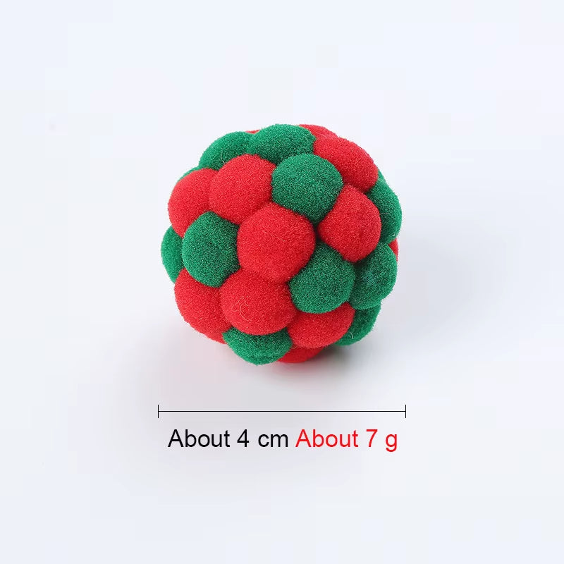 Bell Ball Cat Cat Toy Bouncy Ball Kitten Interactive Toy Plush Ball Planet Toy Cat Training with Bell Ring Playing Chew Balls