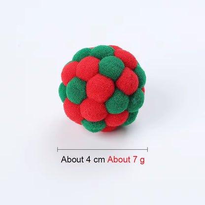 Bell Ball Cat Cat Toy Bouncy Ball Kitten Interactive Toy Plush Ball Planet Toy Cat Training with Bell Ring Playing Chew Balls